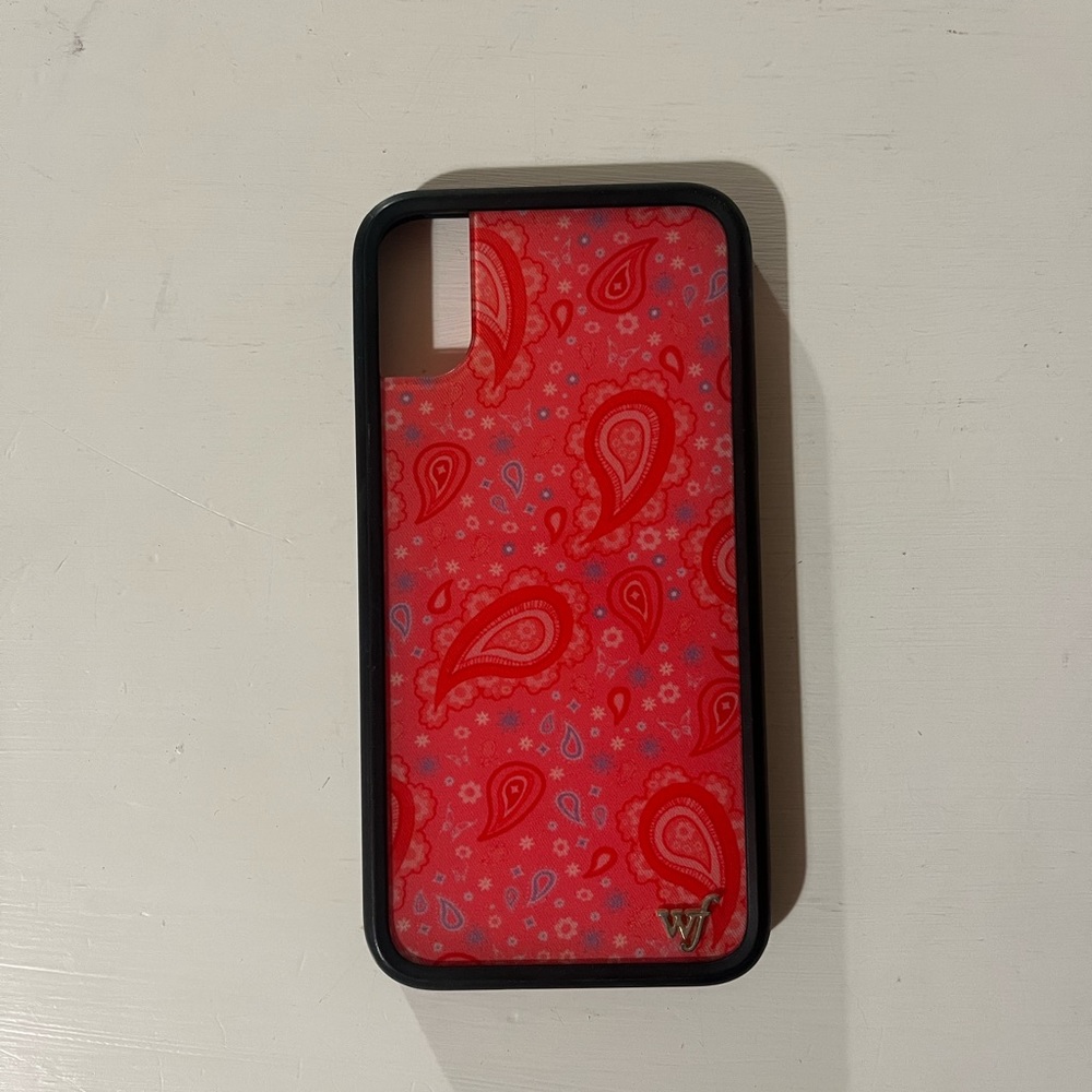 iPhone X - Wildflower iPhone Case - Pink/Red Paisley Print